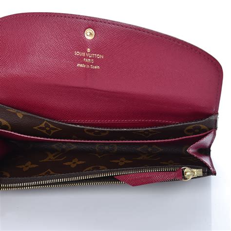 louis vuitton emilie wallet fuschia|louis vuitton wallet pink interior.